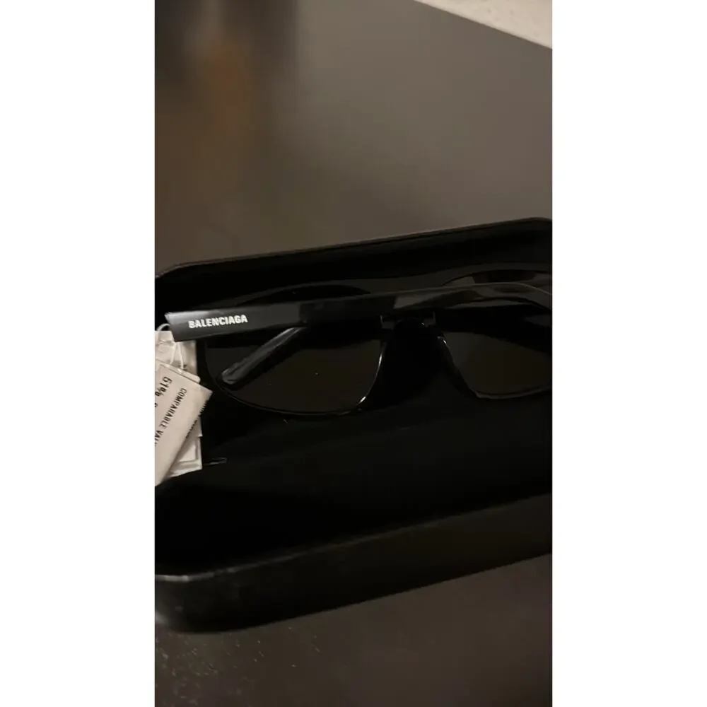 Balenciaga 60mm Rectangular Sunglasses black
